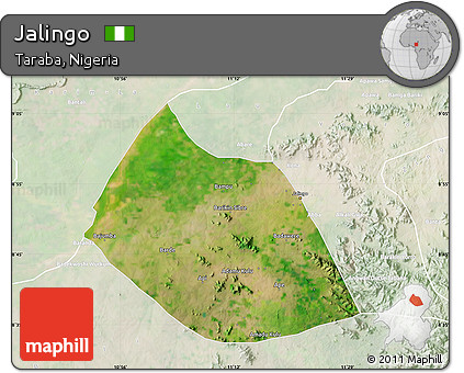 Satellite Map of Jalingo, lighten