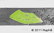 Physical Panoramic Map of Jalingo, darken, desaturated