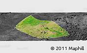 Satellite Panoramic Map of Jalingo, darken, desaturated