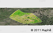 Satellite Panoramic Map of Jalingo, darken, semi-desaturated