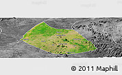 Satellite Panoramic Map of Jalingo, desaturated