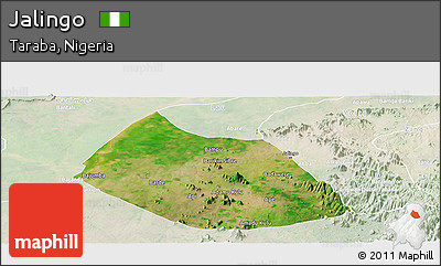 Satellite Panoramic Map of Jalingo, lighten