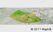 Satellite Panoramic Map of Jalingo, lighten, semi-desaturated