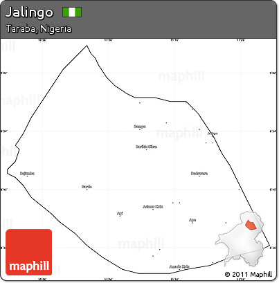 Blank Simple Map of Jalingo, cropped outside