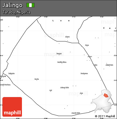 Blank Simple Map of Jalingo