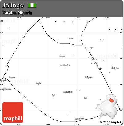 Blank Simple Map of Jalingo