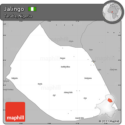 Gray Simple Map of Jalingo
