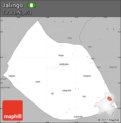 Gray Simple Map of Jalingo