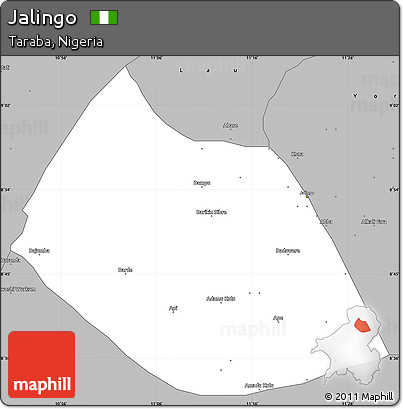 Gray Simple Map of Jalingo