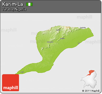 Physical 3D Map of Karim-La, single color outside