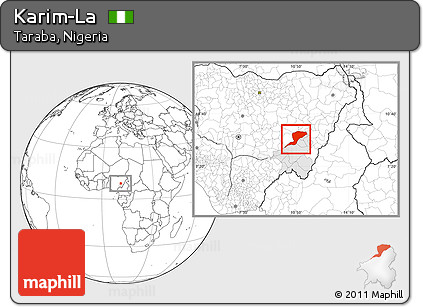 Blank Location Map of Karim-La, highlighted parent region