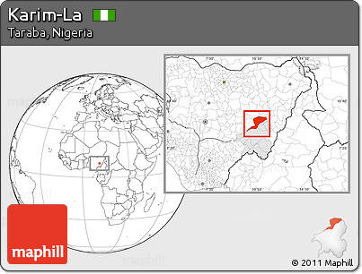 Blank Location Map of Karim-La, highlighted parent region