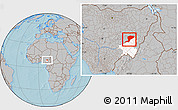 Gray Location Map of Karim-La, highlighted parent region, hill shading