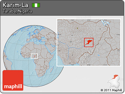 Gray Location Map of Karim-La, hill shading