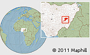 Savanna Style Location Map of Karim-La, highlighted country, hill shading