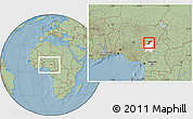 Savanna Style Location Map of Karim-La, highlighted parent region, within the entire country, hill shading