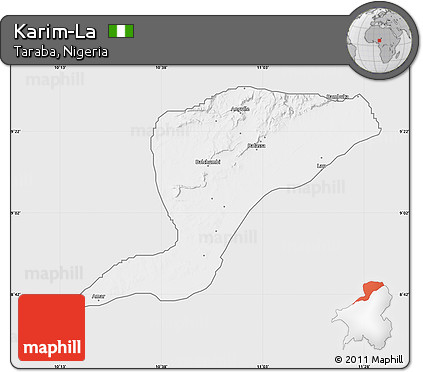Silver Style Map of Karim-La, single color outside