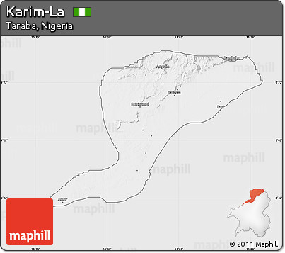 Silver Style Map of Karim-La, single color outside