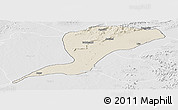 Shaded Relief Panoramic Map of Karim-La, lighten, desaturated