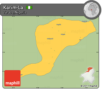 Savanna Style Simple Map of Karim-La, single color outside