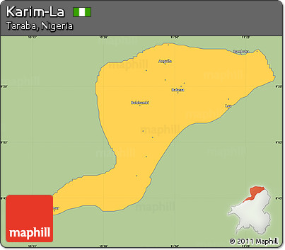 Savanna Style Simple Map of Karim-La, single color outside