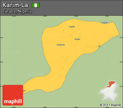 Savanna Style Simple Map of Karim-La, single color outside