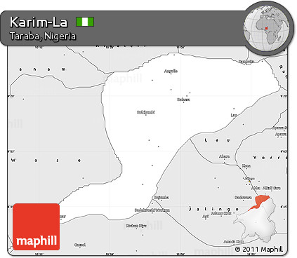 Silver Style Simple Map of Karim-La