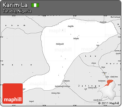 Silver Style Simple Map of Karim-La