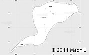 Silver Style Simple Map of Karim-La, single color outside
