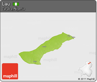 Physical 3D Map of Lau, single color outside