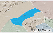 Political 3D Map of Lau, lighten, semi-desaturated