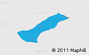 Political 3D Map of Lau, single color outside