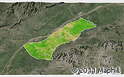 Satellite 3D Map of Lau, darken, semi-desaturated