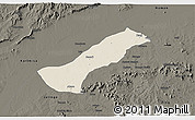 Shaded Relief 3D Map of Lau, darken