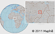 Gray Location Map of Lau, hill shading