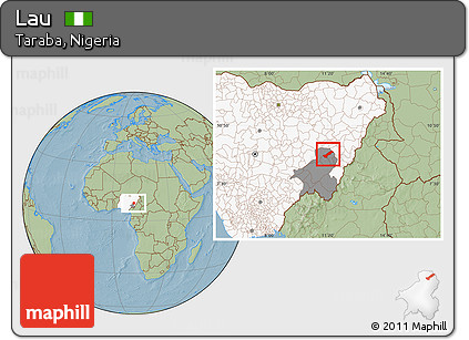 Savanna Style Location Map of Lau, highlighted country, highlighted parent region, hill shading