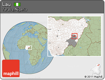 Savanna Style Location Map of Lau, highlighted country, highlighted parent region, hill shading