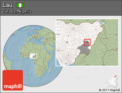 Savanna Style Location Map of Lau, highlighted country, highlighted parent region, hill shading