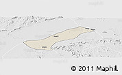 Shaded Relief Panoramic Map of Lau, lighten, desaturated