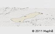 Shaded Relief Panoramic Map of Lau, lighten, semi-desaturated