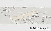 Shaded Relief Panoramic Map of Lau, semi-desaturated