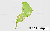Physical 3D Map of Takum, single color outside