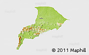 Physical Panoramic Map of Takum, single color outside