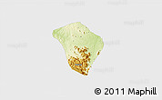 Physical 3D Map of Zing, single color outside