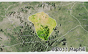 Satellite 3D Map of Zing, semi-desaturated