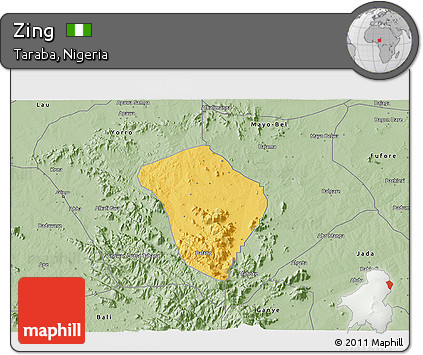 Savanna Style 3D Map of Zing