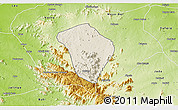 Shaded Relief 3D Map of Zing, physical outside