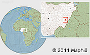 Savanna Style Location Map of Zing, highlighted country, hill shading