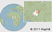 Savanna Style Location Map of Zing, highlighted parent region, hill shading