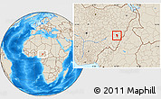 Shaded Relief Location Map of Zing